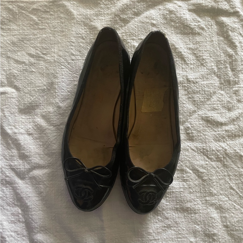 Chanel Black Ballet Flats Shoes